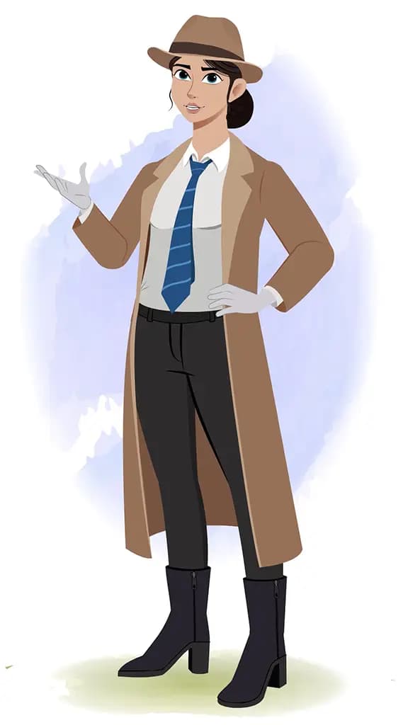 A female detective talking animated cartoon character aka miss elena 3/4