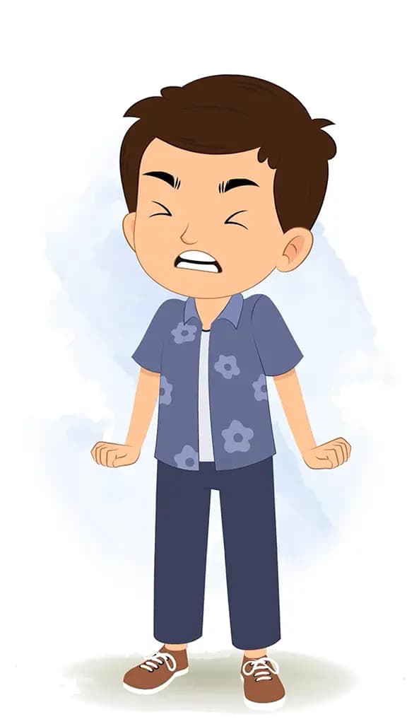 An angry smart boy animated cartoon character aka bittu 3/4