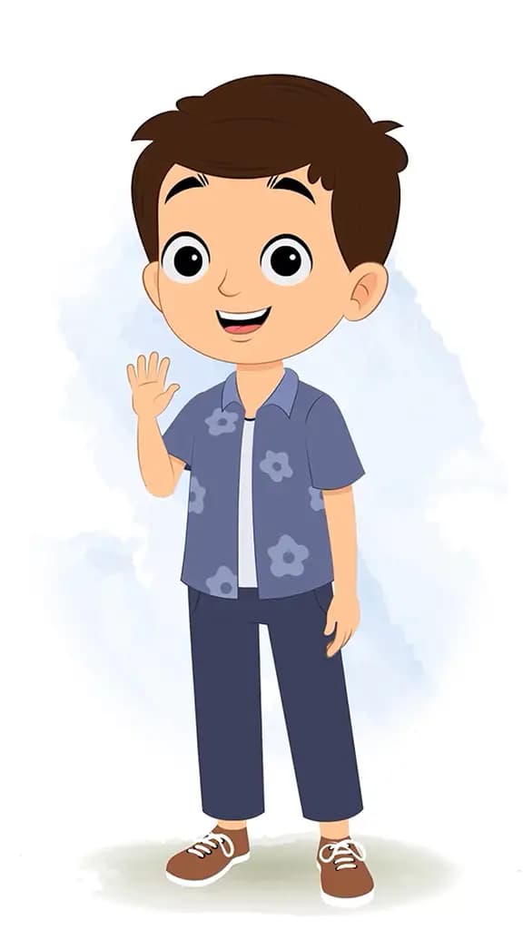 A smart boy talking animated cartoon character aka bittu 3/4