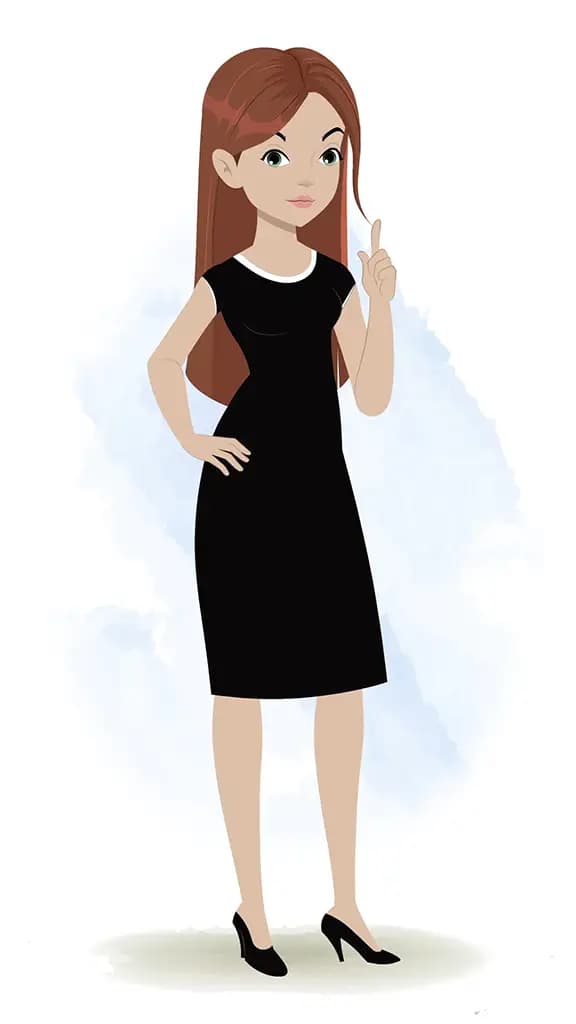 A business woman saying no animated cartoon character aka eliana 3/4