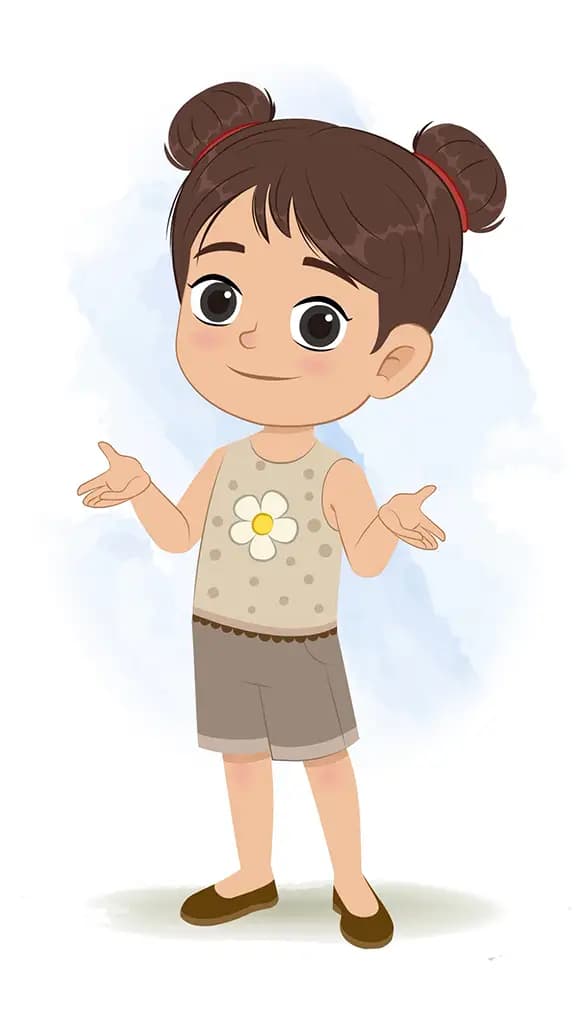 A little girl talking animated cartoon character aka anna 3/4