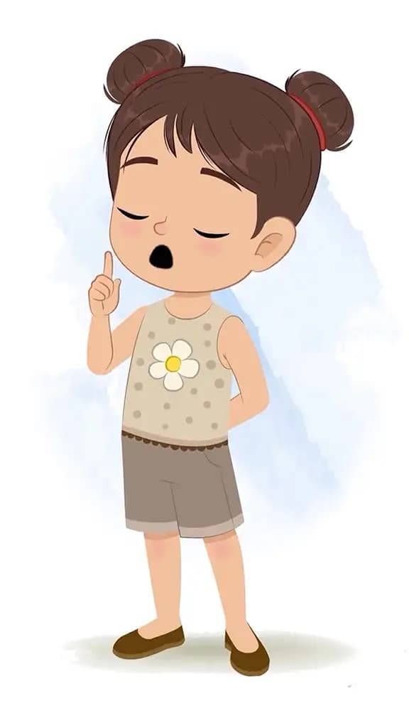 A little girl saying no animated cartoon character aka anna