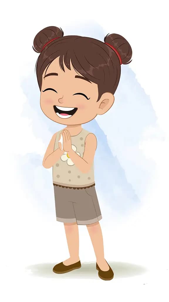 A little girl clapping animated cartoon character aka anna