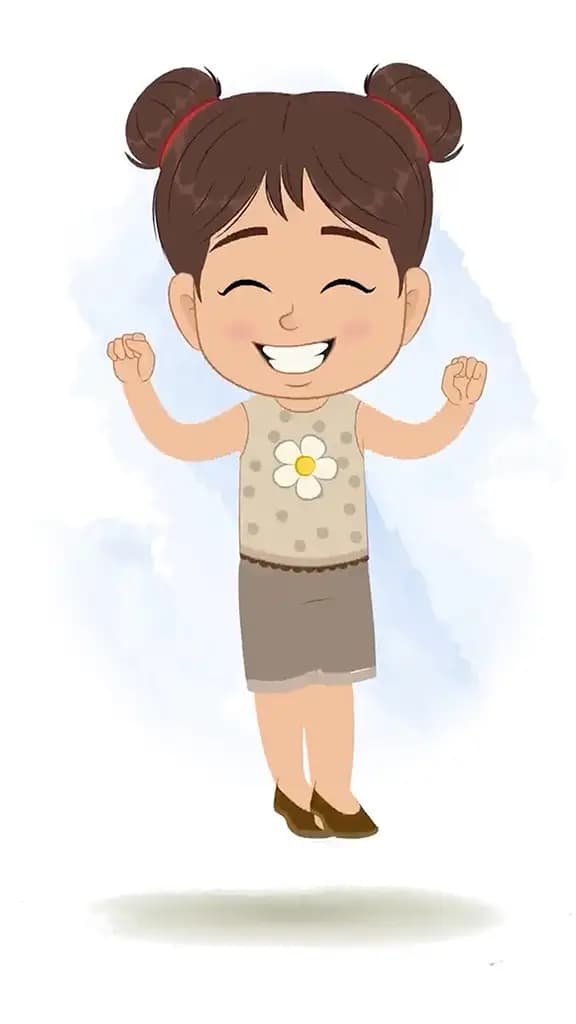 A little girl dancing animated cartoon character aka anna