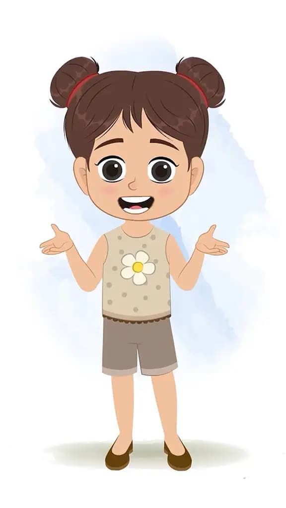 A little girl talking animated cartoon character aka anna