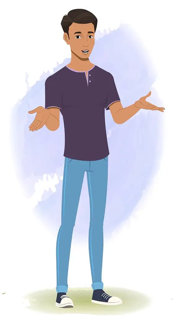 A man talking animated cartoon character aka Aryan 3/4