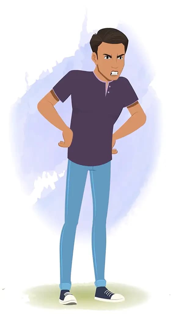An angry man animated cartoon character aka Aryan 3/4