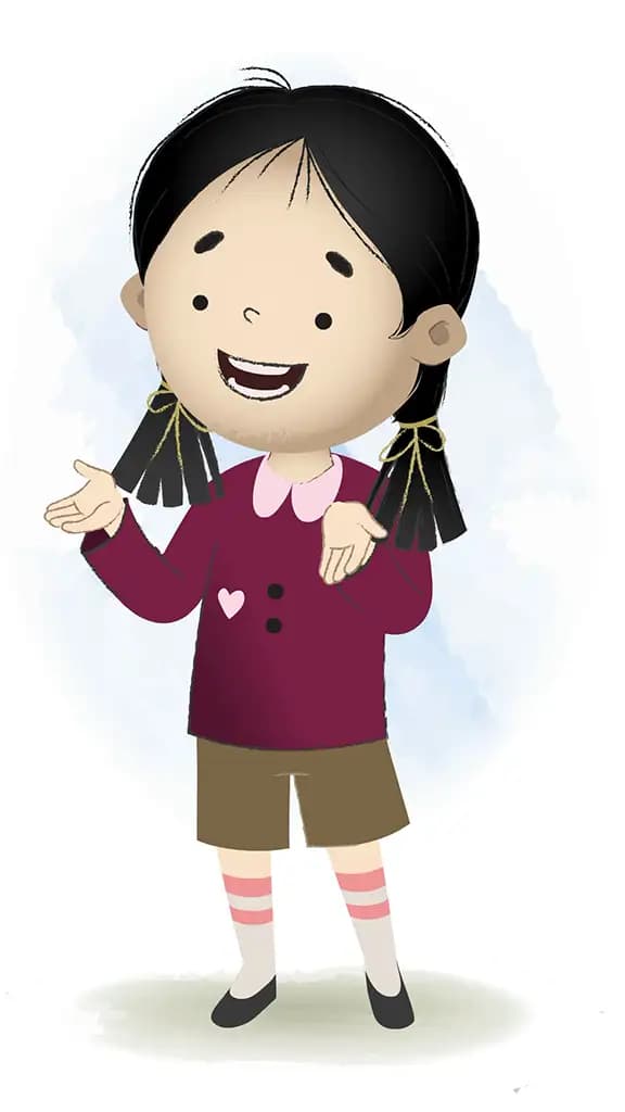 A school girl talking animated cartoon character aka chiku 3/4