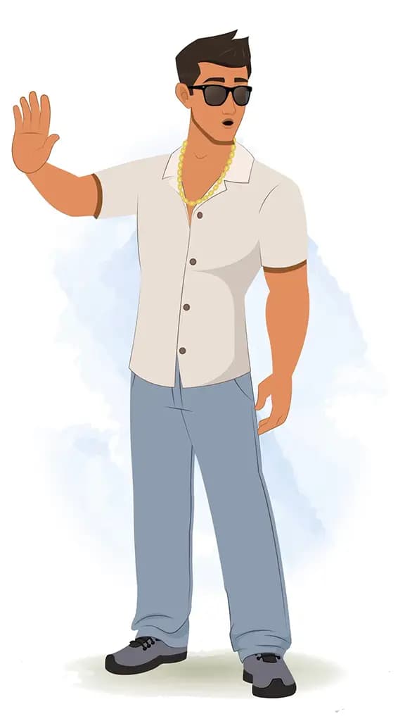 A handsome man saying no animated cartoon character AKA Lovsh 3/4