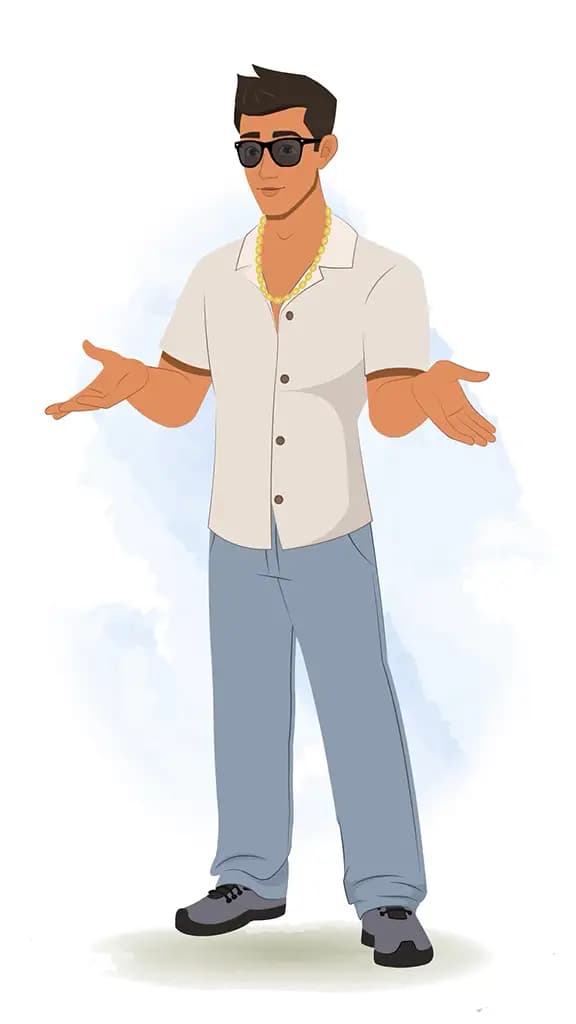 A handsome man talking animated cartoon character AKA Lovsh 3/4