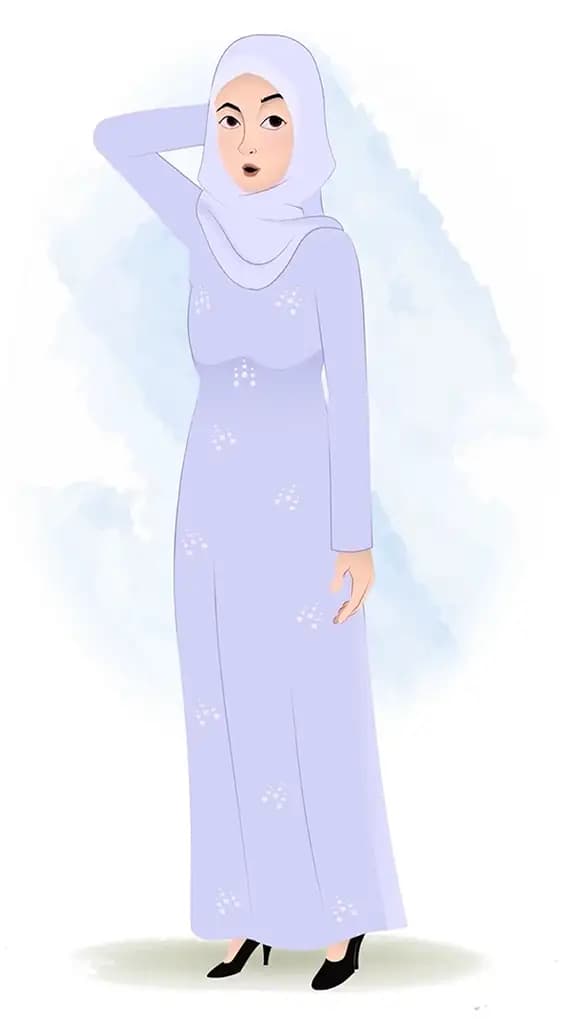 A confused muslim/arabic woman animated cartoon character aka joya 3/4
