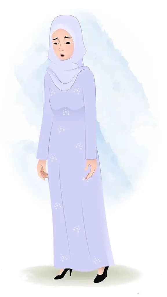A muslim/arabic tired woman animated cartoon character aka joya 3/4