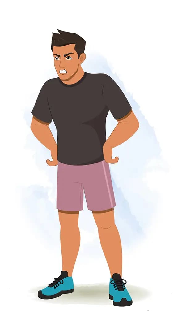 An angry workout man animated cartoon character aka Lovsh 3/4