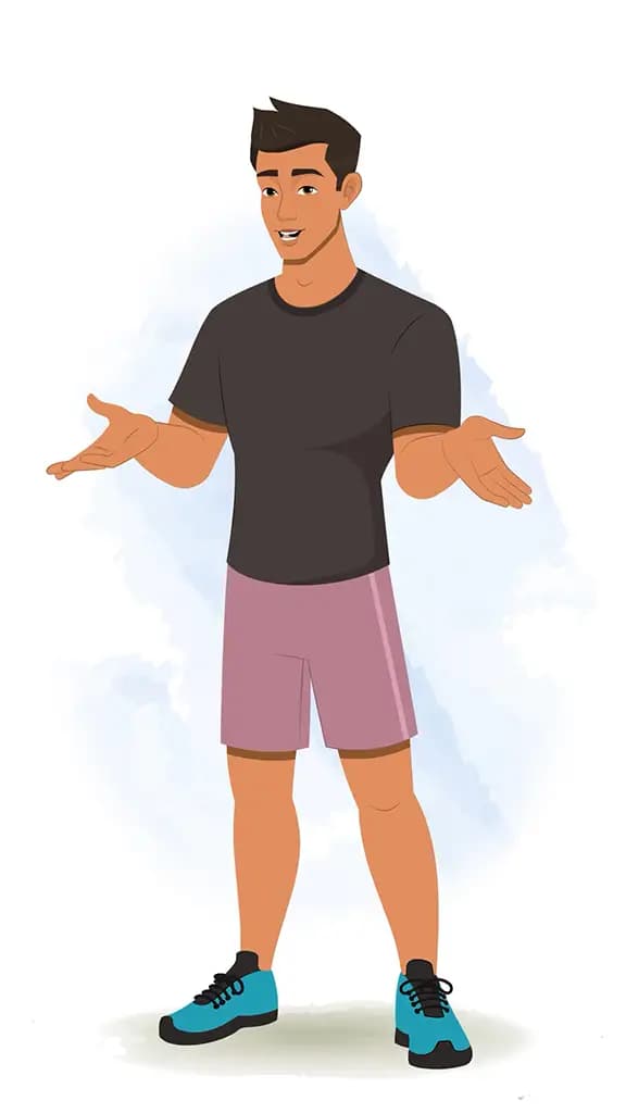 A workout man talking animated cartoon character aka Lovsh 3/4