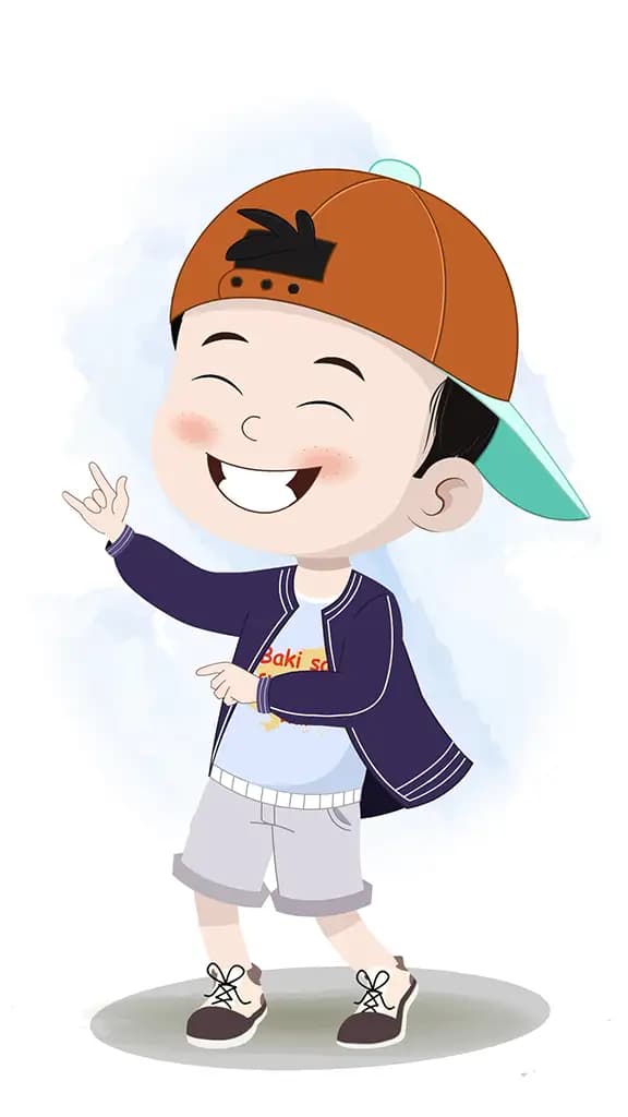 A cool boy dancing animated cartoon character aka sam