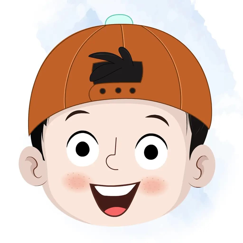 A cool boy animated cartoon face with different facial expressions aka sam