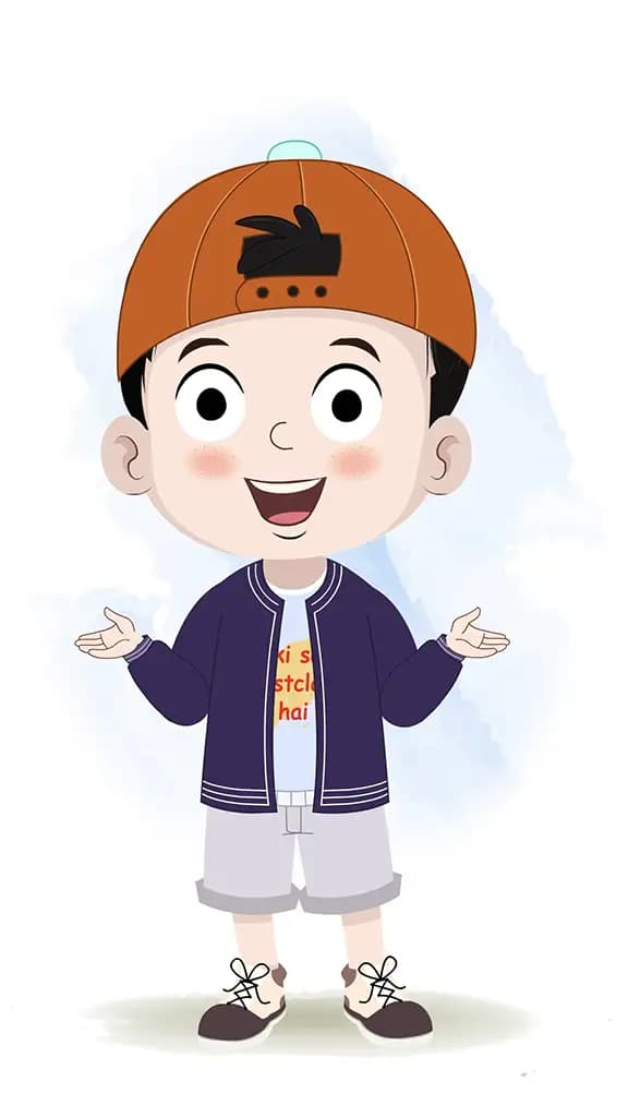 A cool boy talking animated cartoon character aka sam