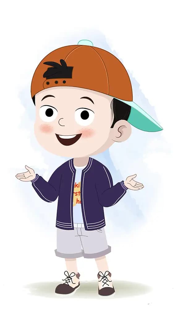 A cool boy talking animated cartoon character aka sam 3/4