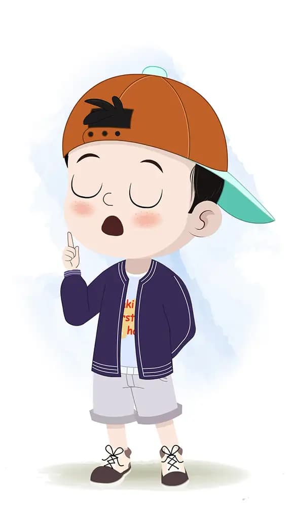 A cool boy saying no animated cartoon character aka sam