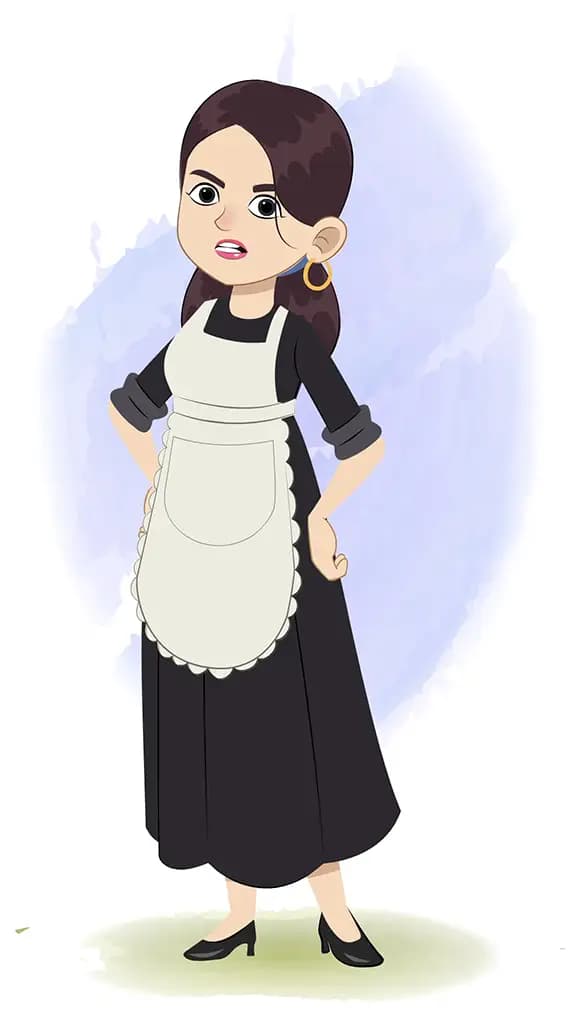 An angry housekeeper animated cartoon character aka avni 3/4
