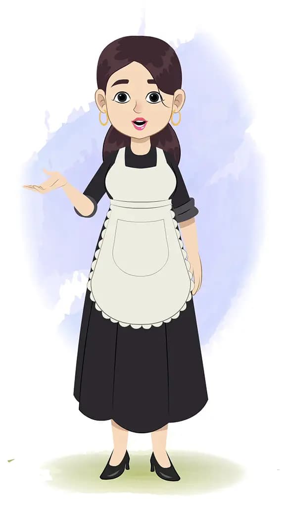A housekeeper talking animated cartoon character aka avni