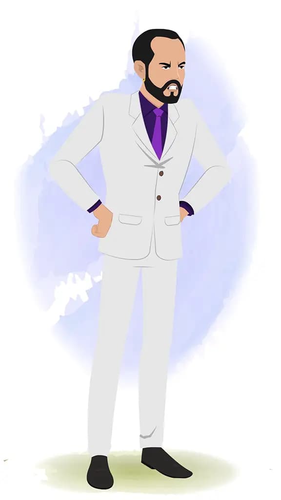 An angry businessman animated cartoon character aka Jonathan 3/4