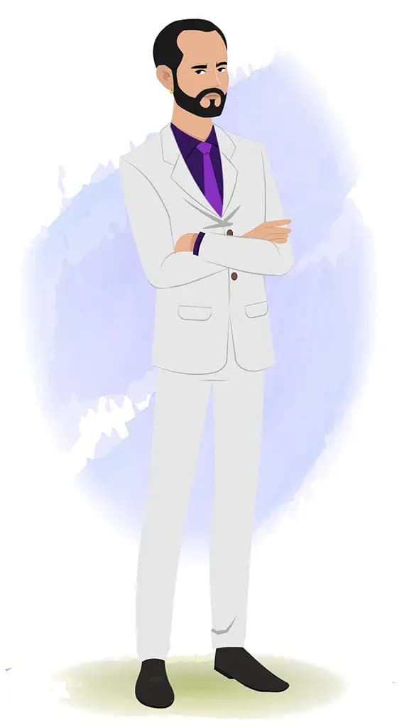 An annoyed businessman animated cartoon character aka Jonathan 3/4