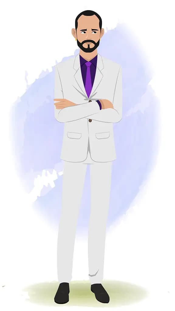 An annoyed businessman animated cartoon character aka Jonathan