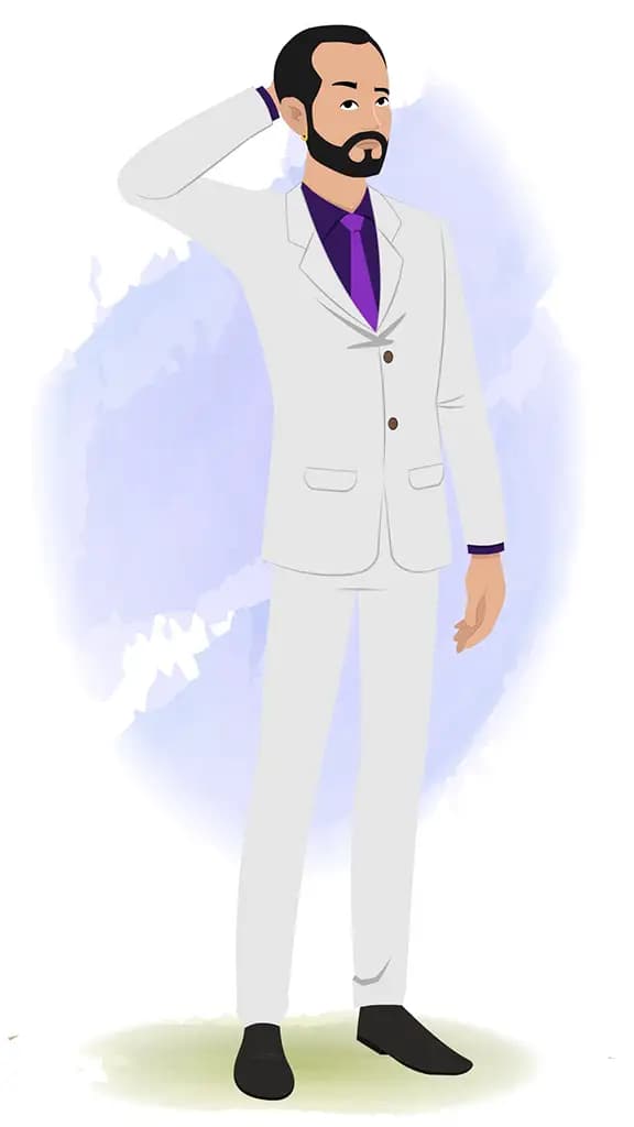 A confused businessman animated cartoon character aka Jonathan 3/4