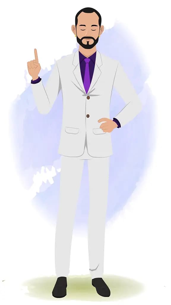 A businessman saying no animated cartoon character aka Jonathan