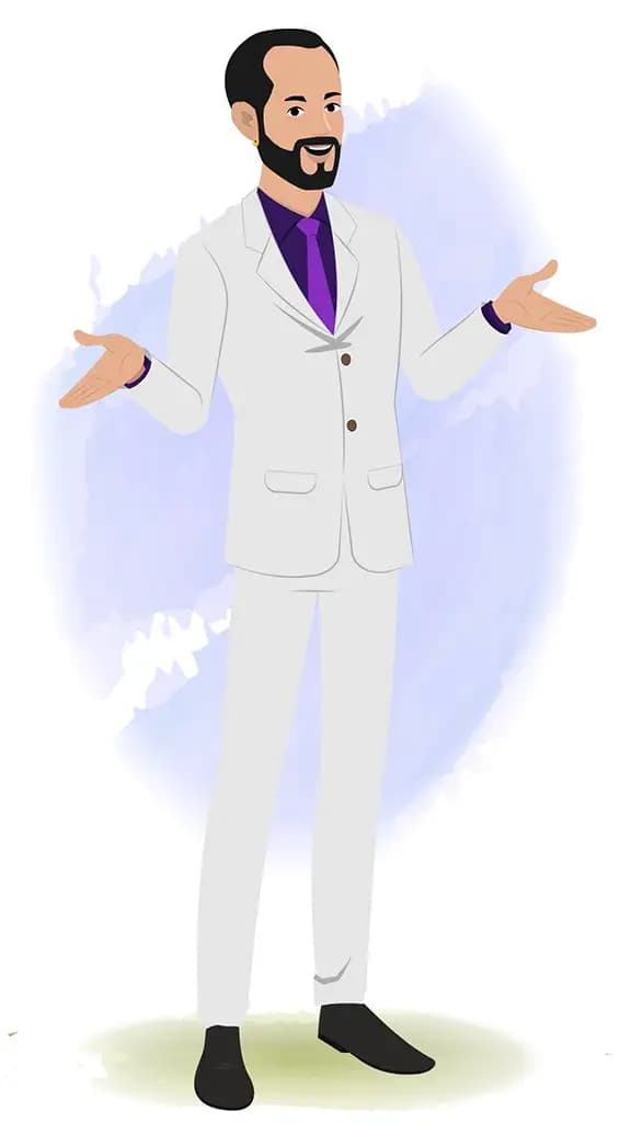 A businessman talking animated cartoon character aka Jonathan 3/4