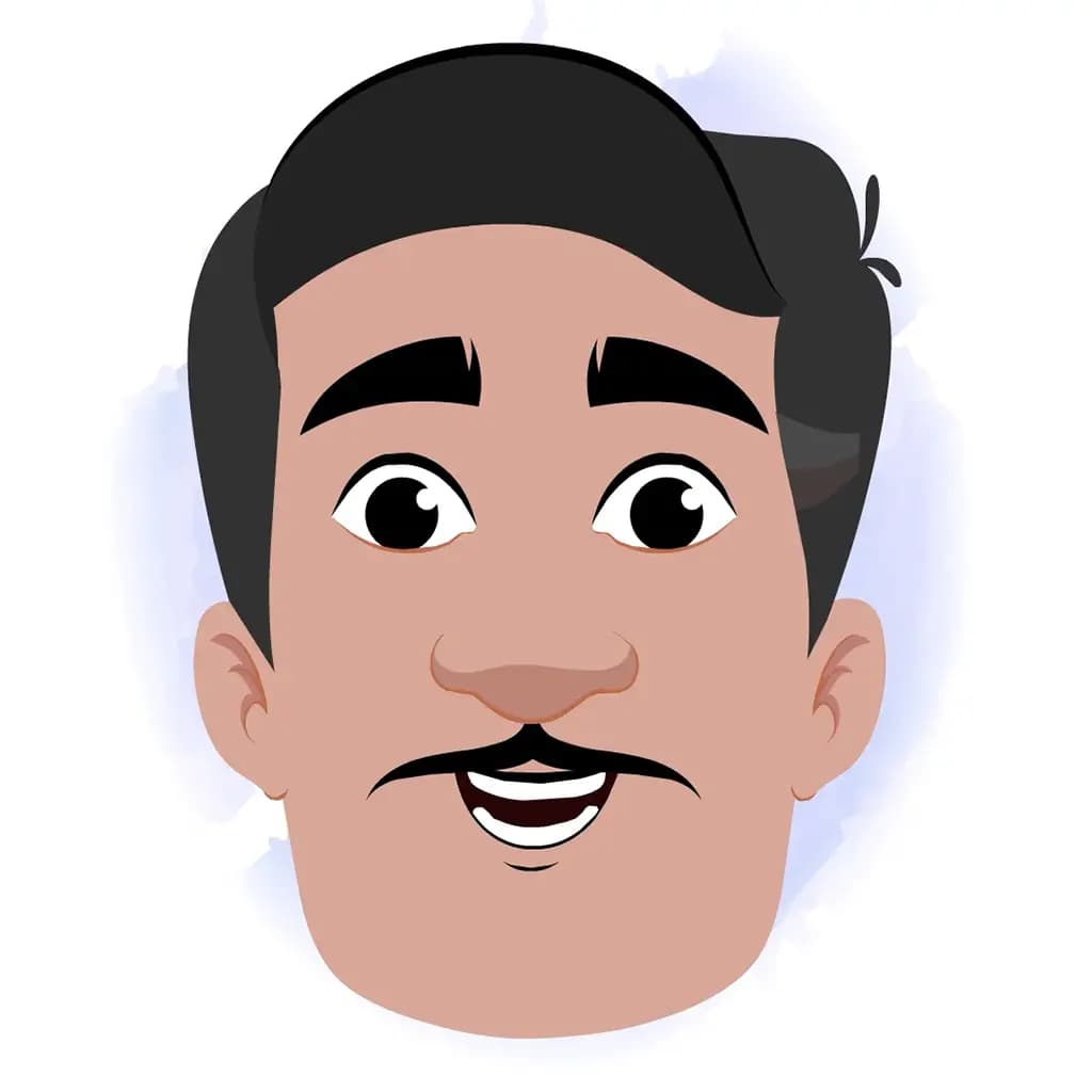 An Indian man animated cartoon face with different facial expressions aka ram chandra