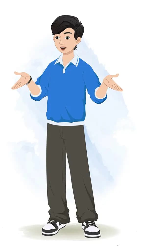 A Korean young boy talking animated cartoon character AKA michael 3/4