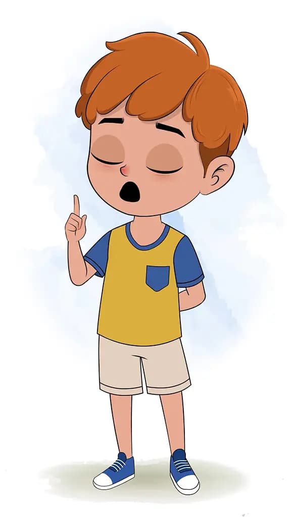 A red hair boy saying no animated cartoon character aka leo