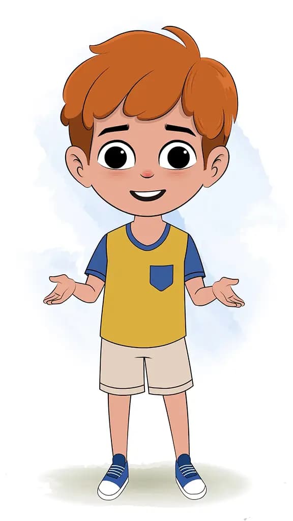 A red hair boy talking animated cartoon character aka leo