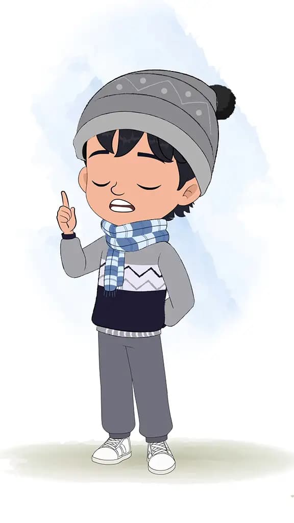 A little boy saying no animated cartoon character aka ansh