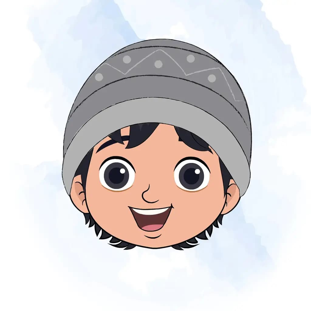 A little boy animated cartoon face with different facial expressions aka ansh