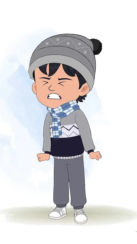 An angry little boy animated cartoon character aka ansh 3/4