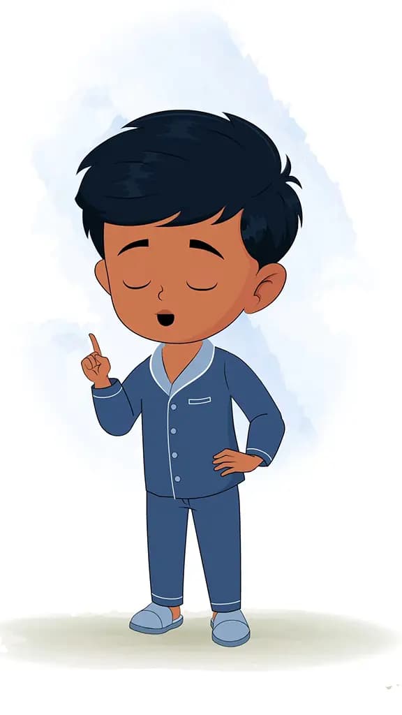 An Indian boy saying no animated cartoon character aka arun