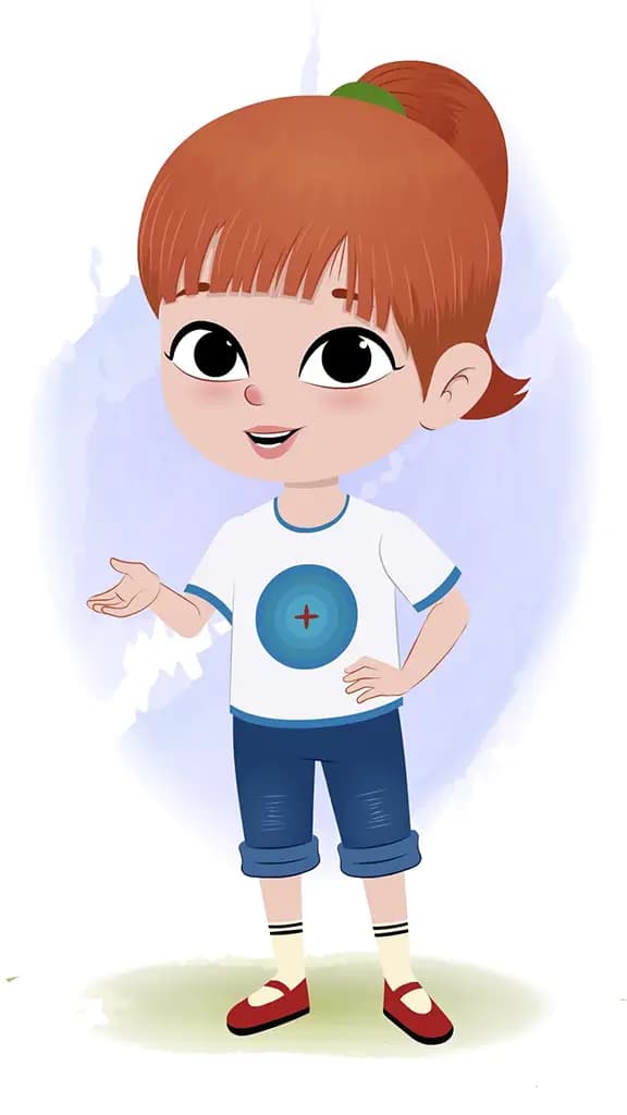 A cute little girl talking animated cartoon character aka kathy 3/4