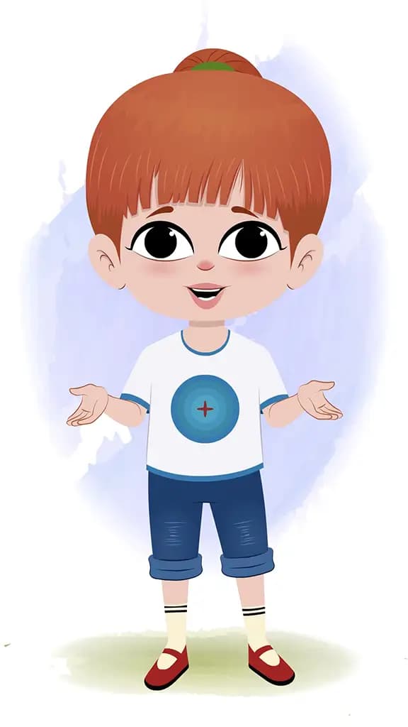 A cute little girl talking animated cartoon character aka kathy