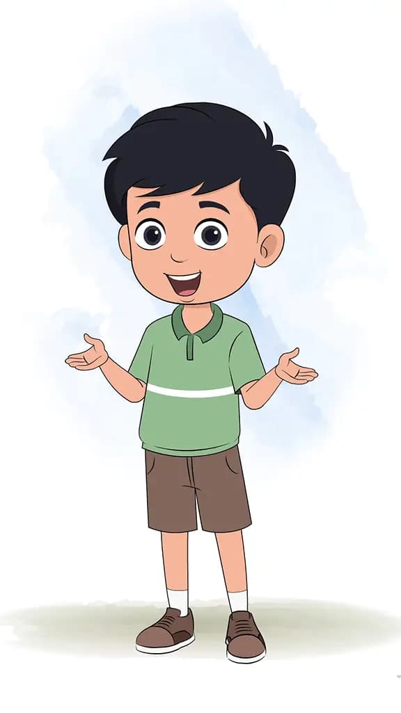 A cute boy talking animated cartoon character aka ivaan 3/4