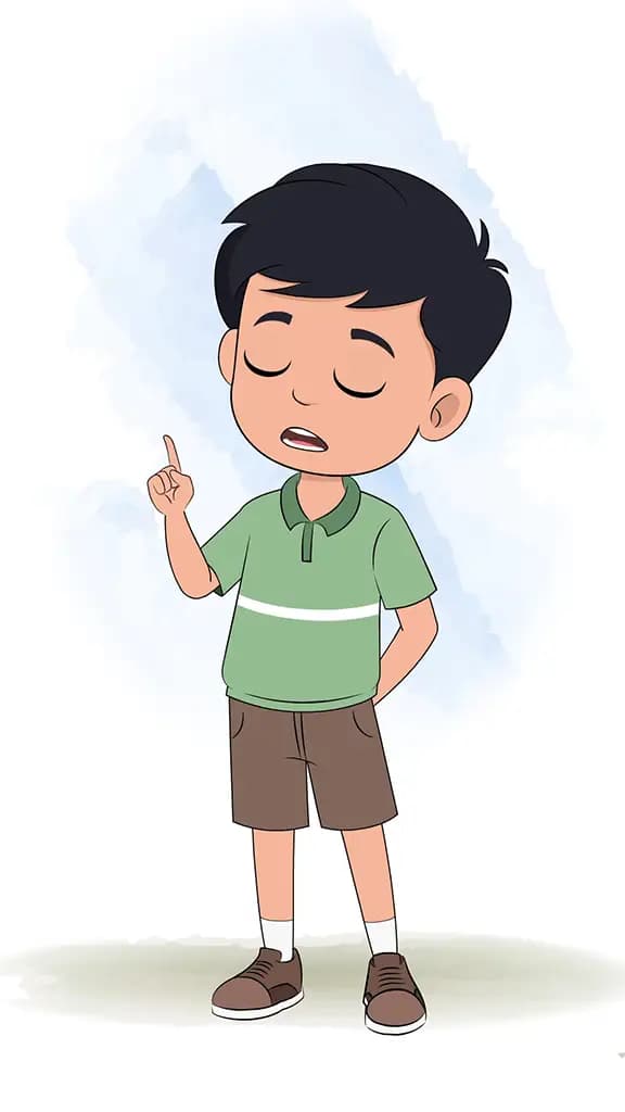 A cute Indian boy saying no animated cartoon character aka ivaan