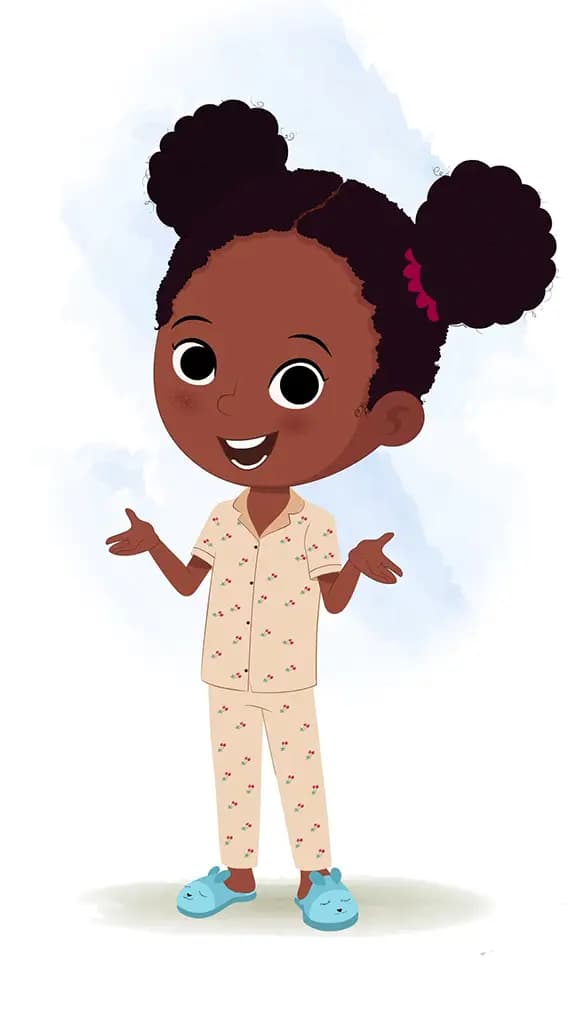 A little black girl talking animated cartoon character aka kaya 3/4