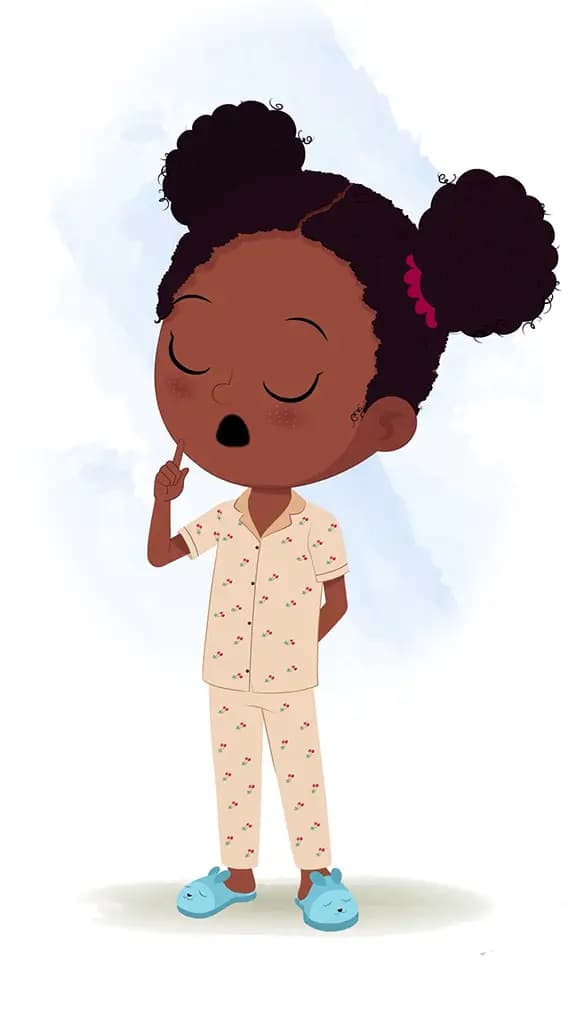 A little black girl saying no animated cartoon character aka kaya