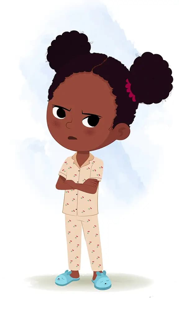 A little black annoyed girl animated cartoon character aka kaya 3/4