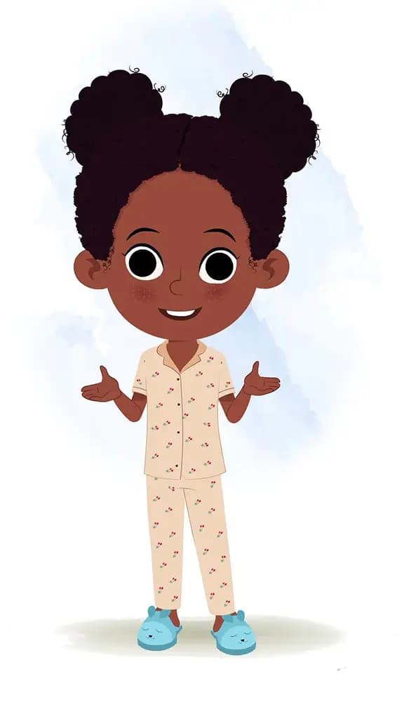 A little black girl talking animated cartoon character aka kaya