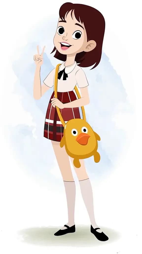 A skinny girl animated cartoon character posing for photoshoot aka rax