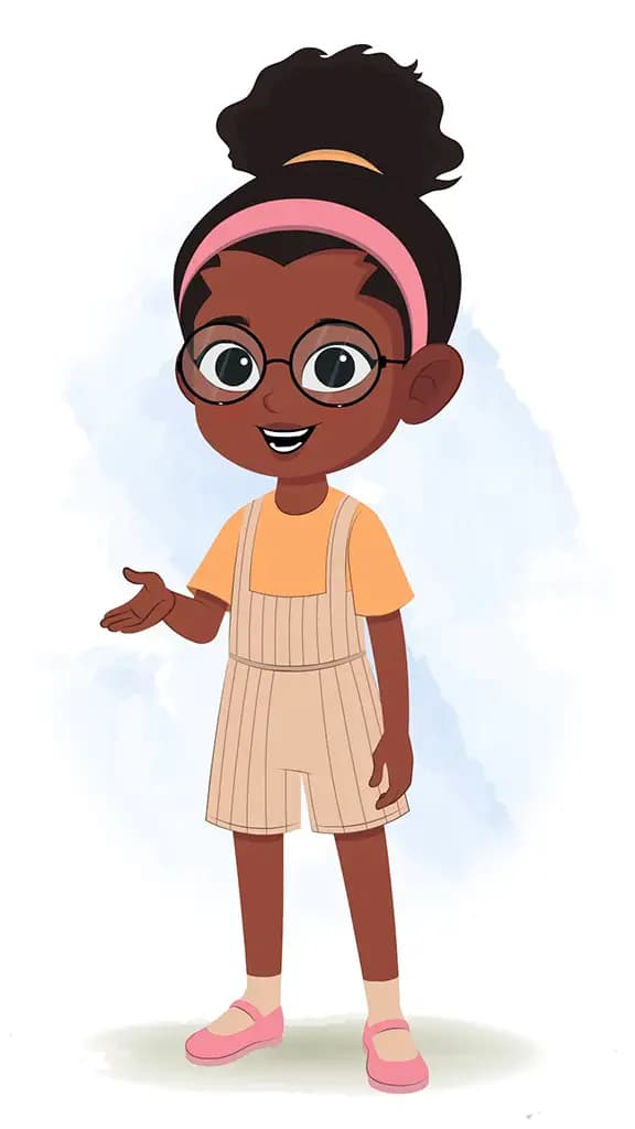 A cute black girl talking animated cartoon character aka lara 3/4