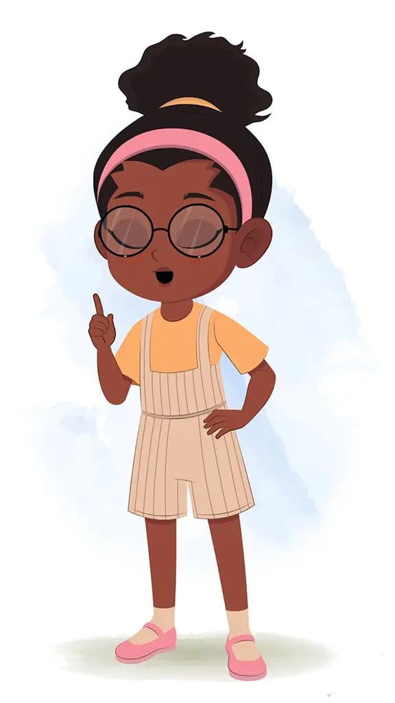 A cute black girl saying no animated cartoon character aka lara